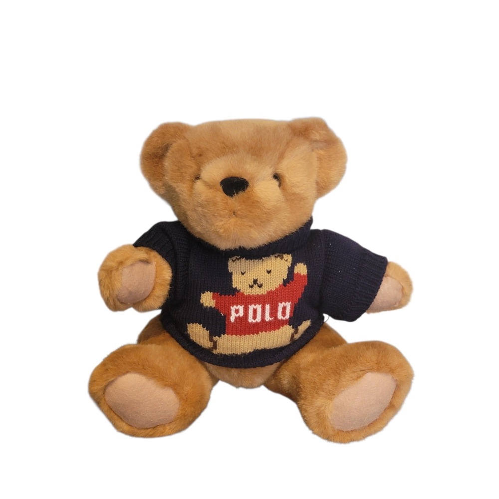 Vintage 1997 Polo Ralph Lauren Teddy Bear Knit Sweater Jointed Legs Plush RARE